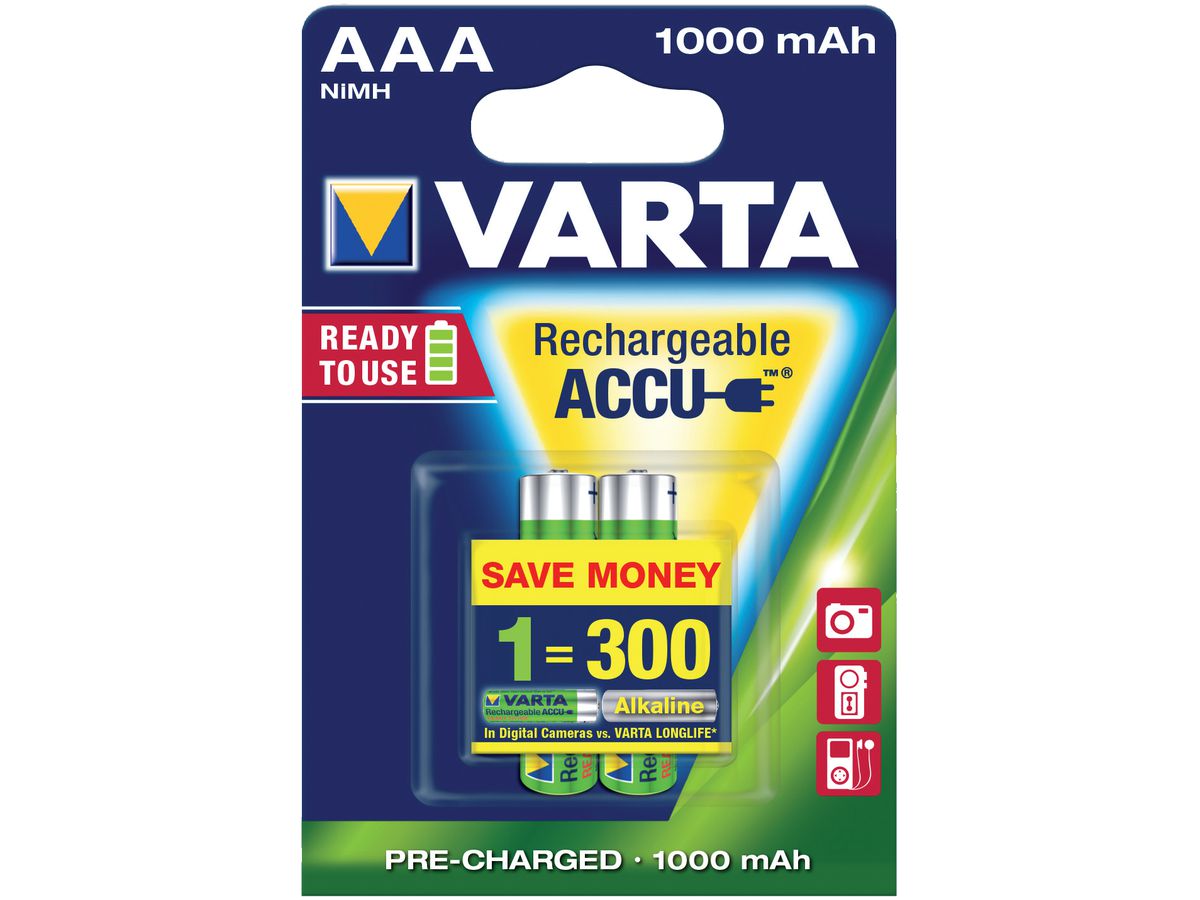 VARTA battery recharg. micro, 2pc blister