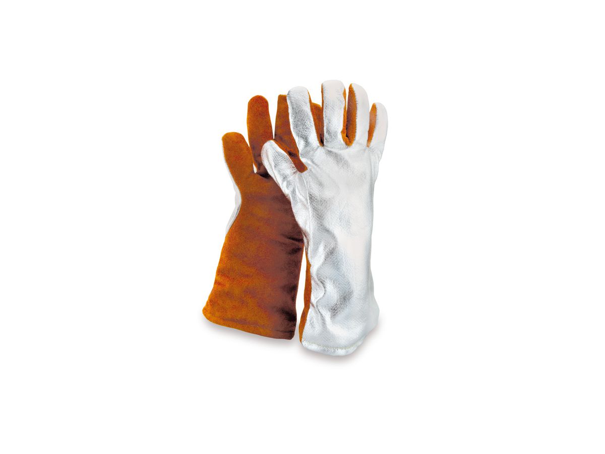 Hitzeschutz-Handschuh MEDEX Sebatan/Alu 40 cm, braun/silber, Gr. 10