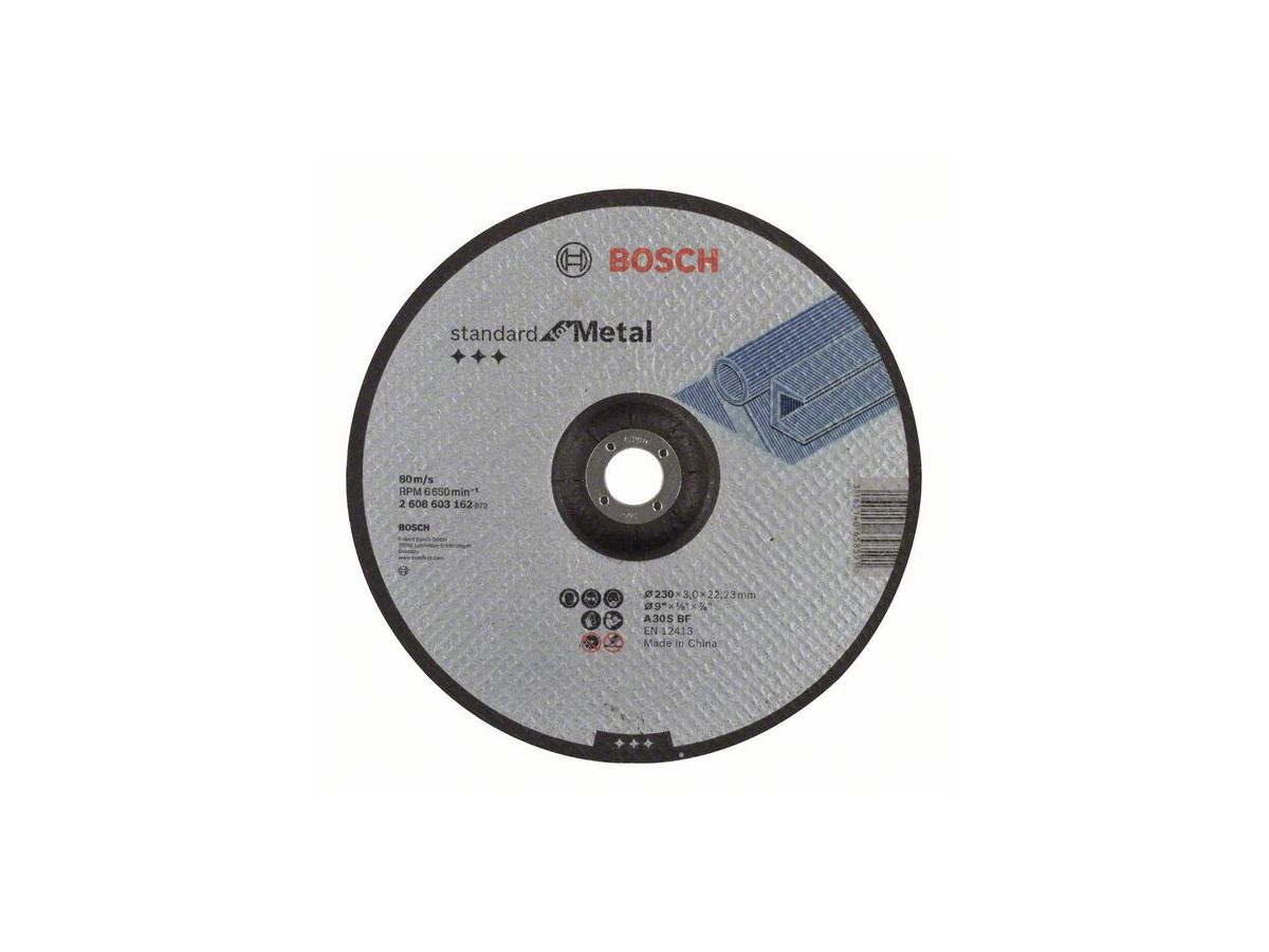 BOSCH Trennscheibe gekröpft Standard for Metal A 30 S BF,230 mm,22,23 mm, 3,0 mm