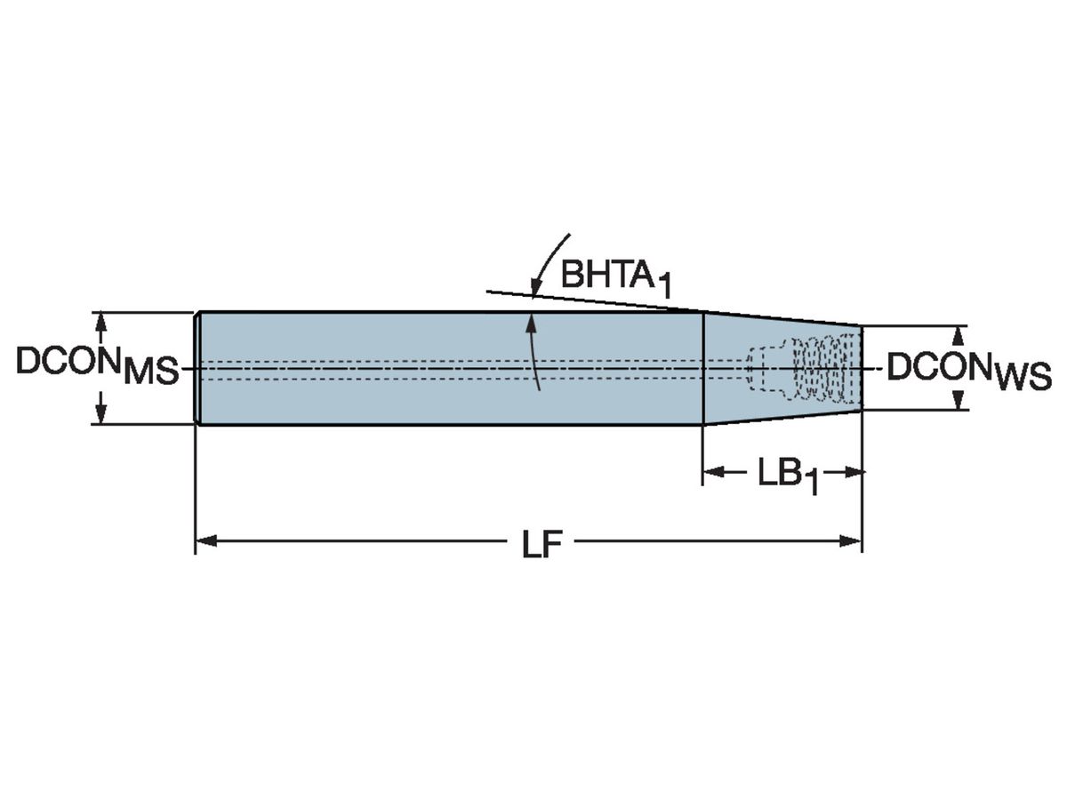 COROMANT Zylinderschaft für Coromant EH Adapter E10-A16-CE-155