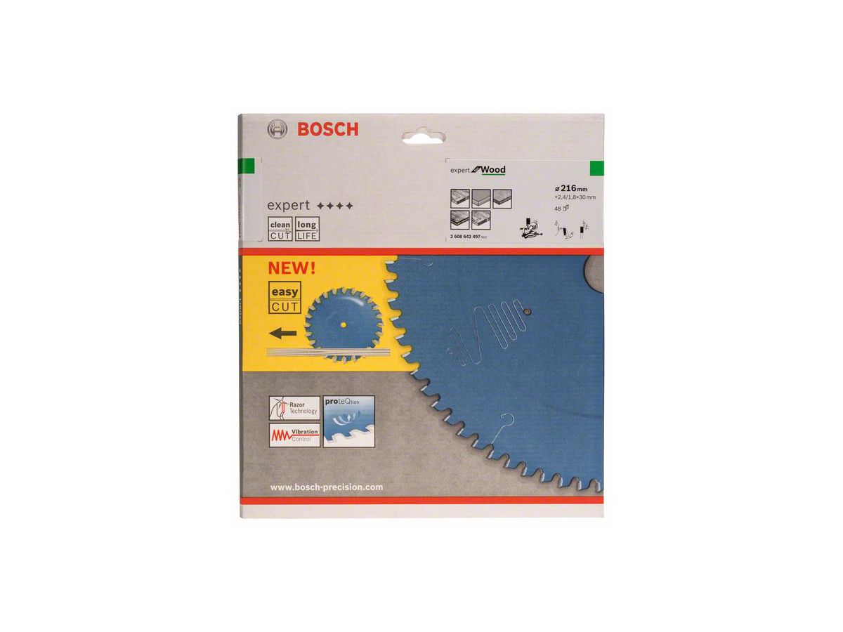 Bosch Kreissägeblatt Expert for Wood 216x30x2,4mm 48