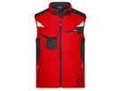 JN Workwear Softshell Vest JN845 100%PES, red/black, Größe XS