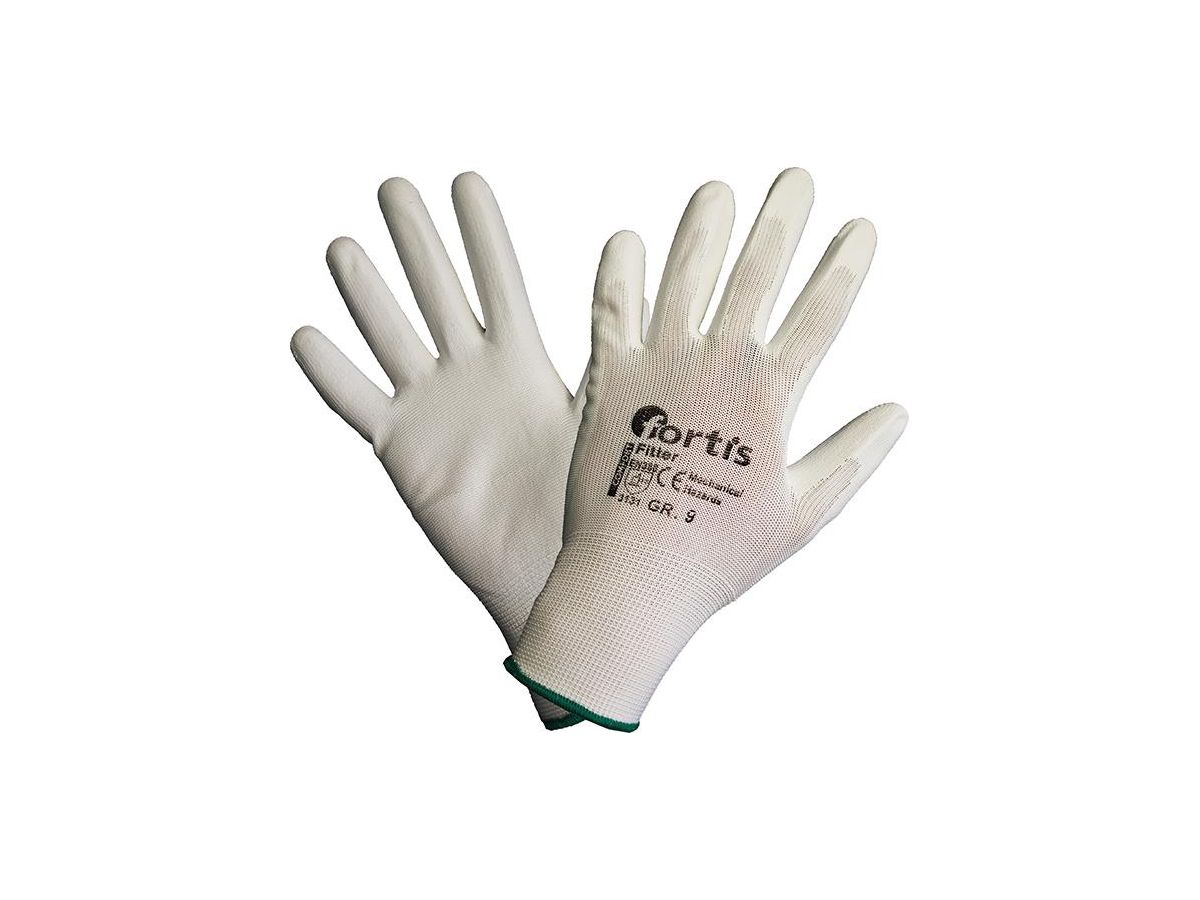 Handsch.Fitter,PU/Nylon, GR. 8, weiß, FORTIS