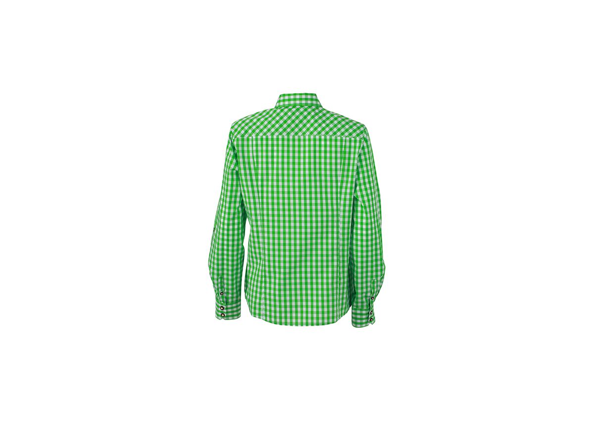 JN Ladies Traditional Shirt JN637 100% BW, green/white, Größe L
