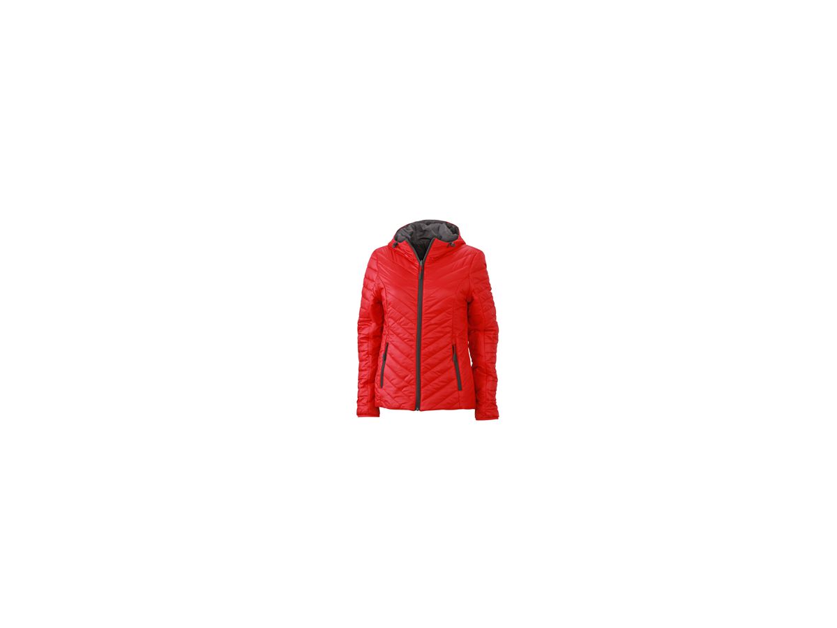 JN Ladies Lightweight Jacket JN1091 100%PA, red/carbon, Größe M