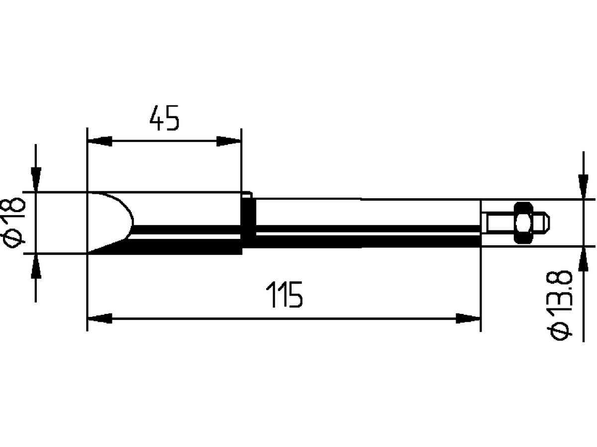 Chisel-shaped solder tip rein. No.0202MZ Ersa