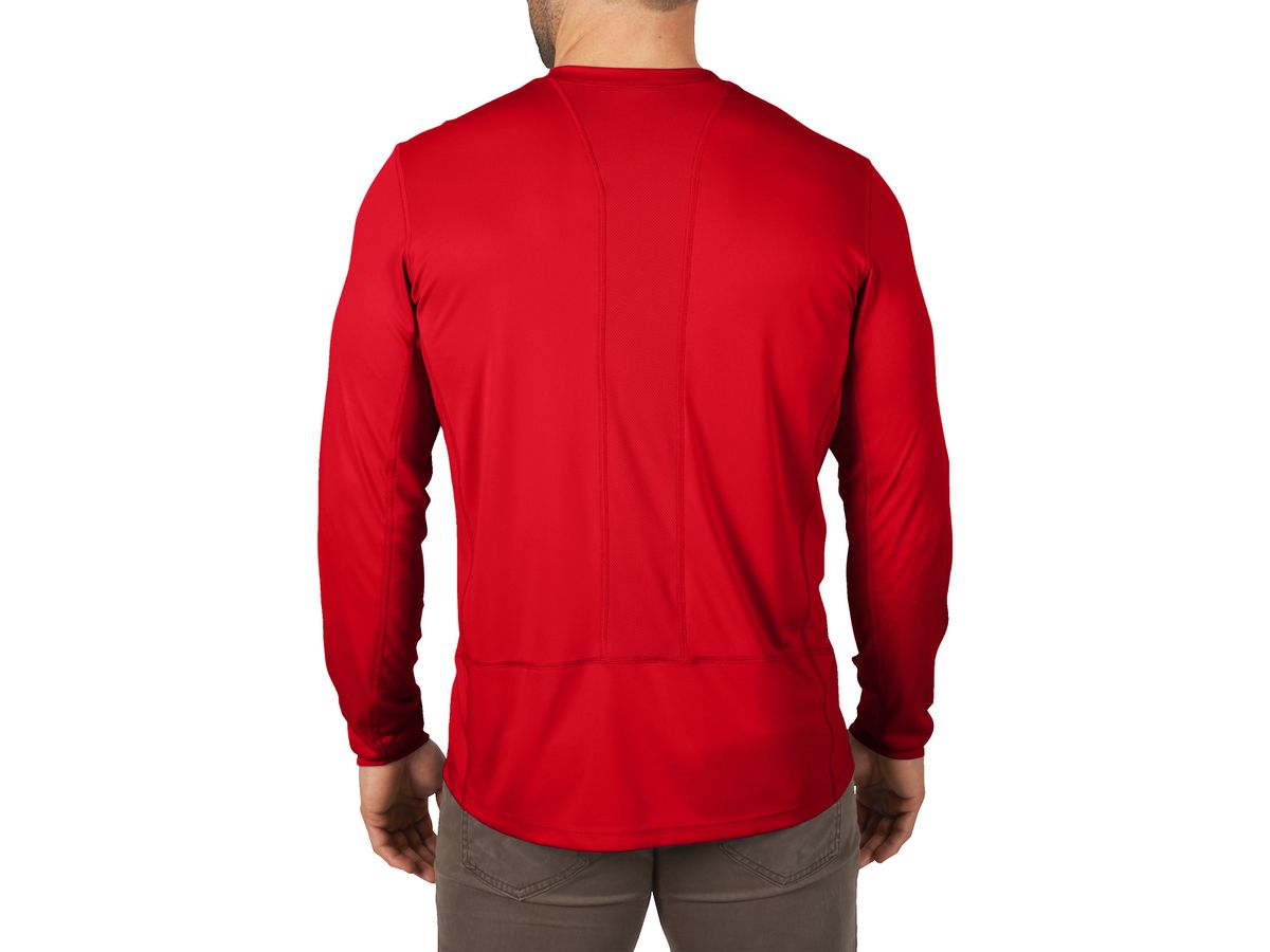 MILWAUKEE Funktions-Langarm-Shirt WWLSRD-XL rot mit UV-Schutz