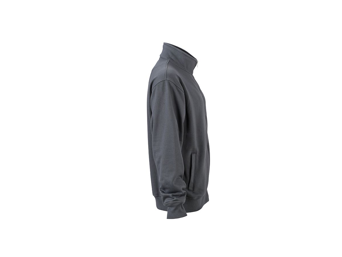 JN Workwear Sweat Jacket JN836 70%BW/30%PES, carbon, Größe 3XL