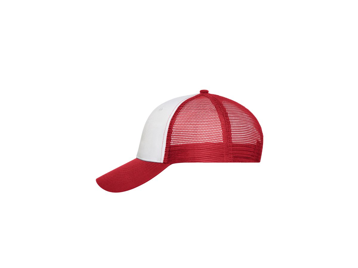 mb 6 Panel Mesh Cap MB6239 white/red, Größe one size