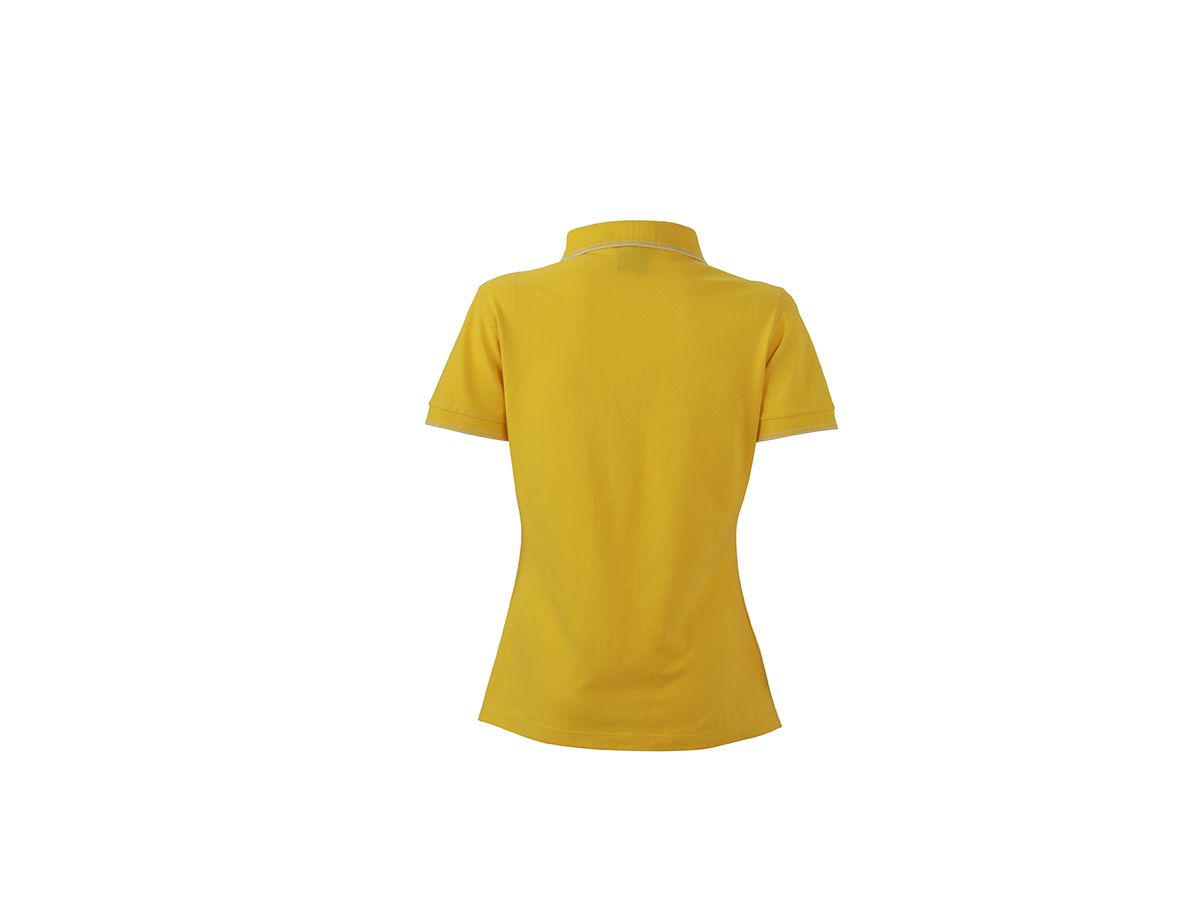 JN Ladies Polo JN985 95%BW/5%EL, sun-yellow/white, Größe S