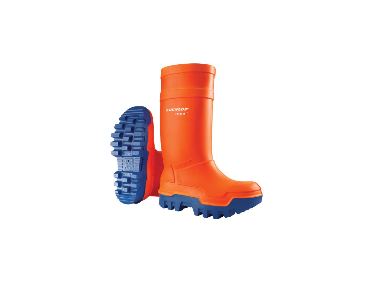 Dunlop Stiefel Purofort Thermo+ S5 EN 20345, orange/blau, 45582, Gr.7(41)