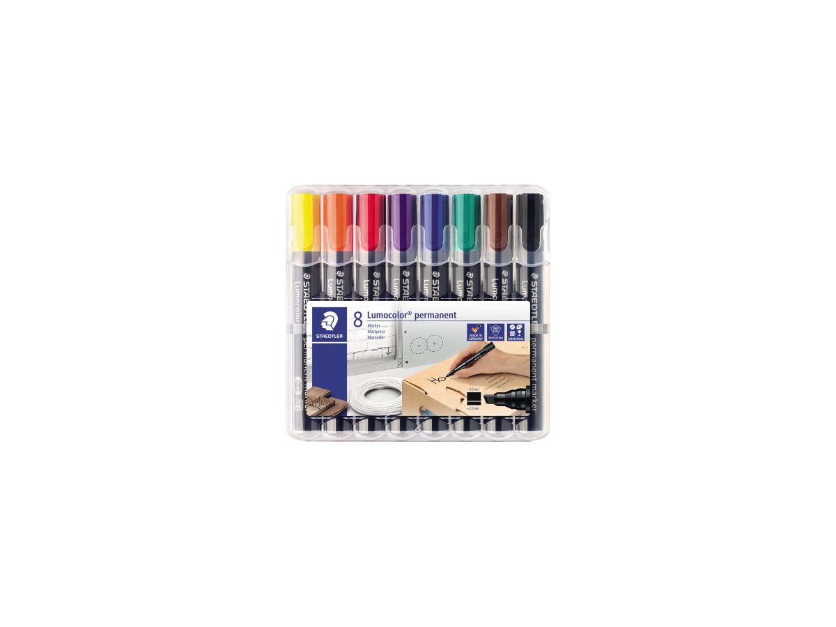 STAEDTLER Permanentmaker Lumocolor 350 WP8 2-5mm sortiert 8 St./Pack.