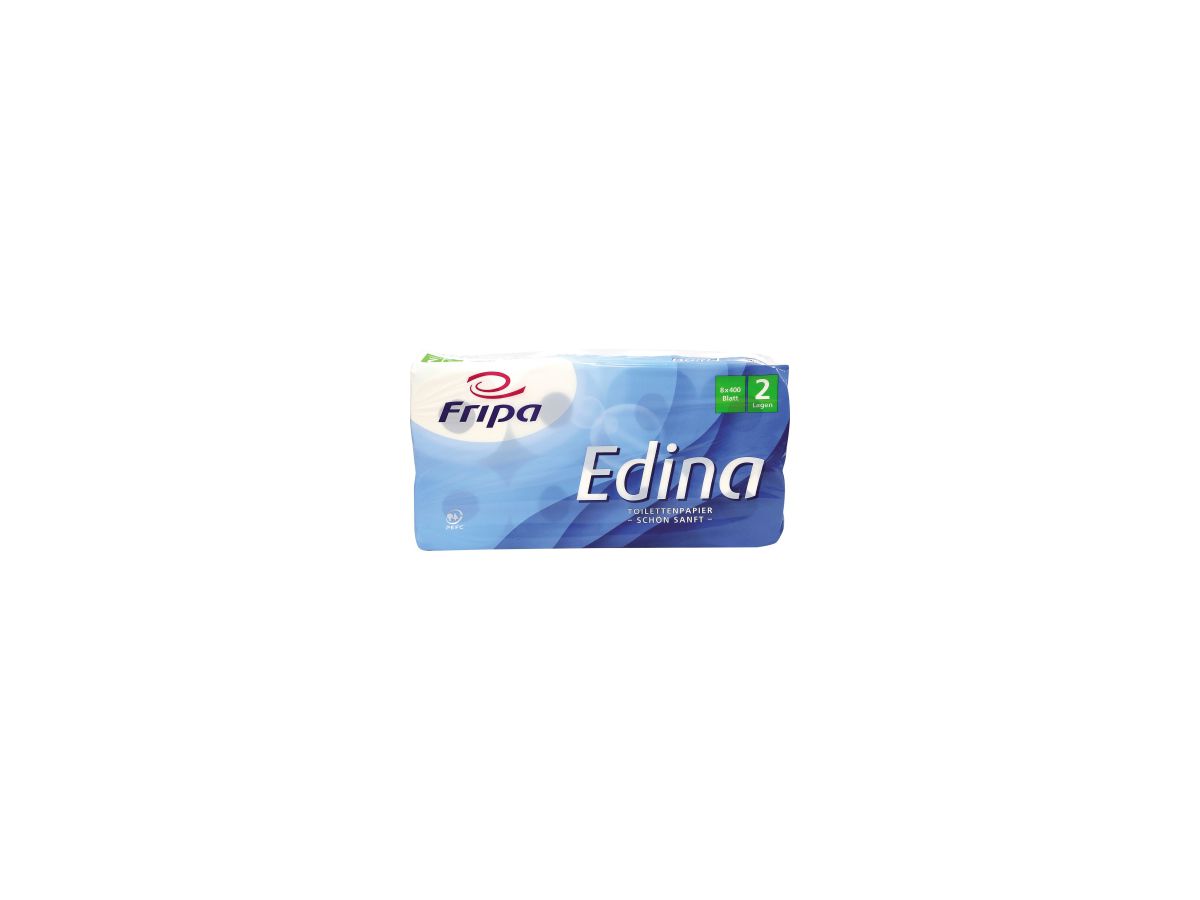 Fripa Toilettenpapier Edina 1010809 2lg. 400Bl. Zellstoff 8 St./Pack.