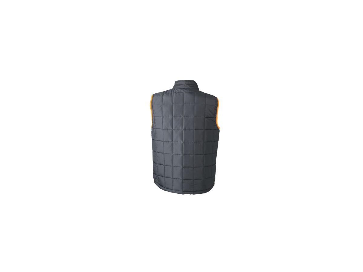 JN Mens Padded Light Weight Vest JN1037 100%PES, carbon/orange, Größe 2XL