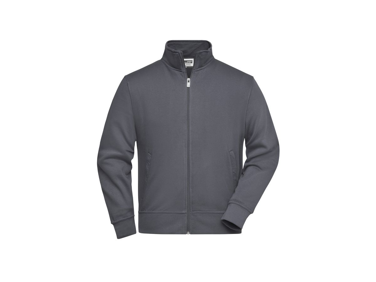JN Workwear Sweat Jacket JN836 70%BW/30%PES, carbon, Größe 6XL