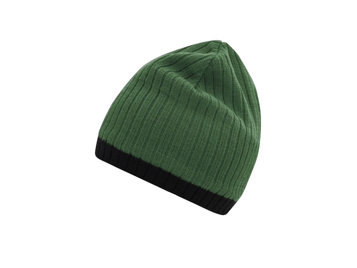mb Knitted Hat MB7102 jungle-green/black, Größe one size