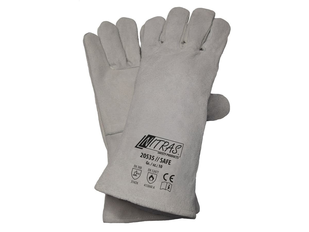 NITRAS SAFE 20535 5-Finger-Schweißerhandsch., grau, Gr. 11