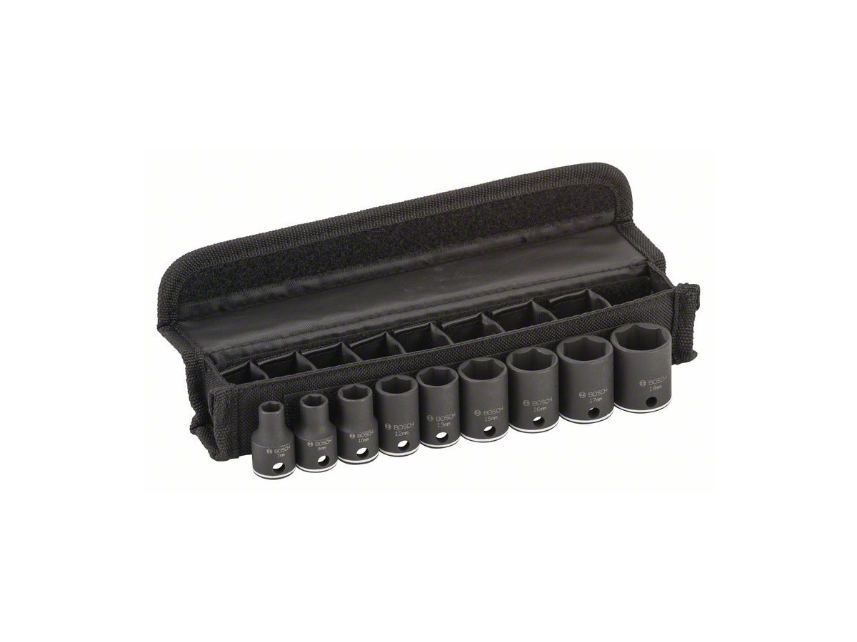 BOSCH Steckschlüsseleinsatz-Set 3/8" L 30 mm, 7 - 19 mm, 9-teilig
