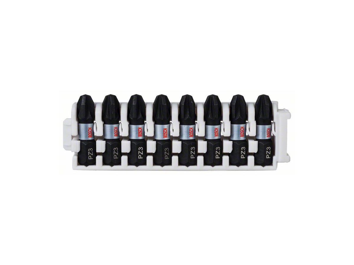 BOSCH Impact Control Schrauberbit-Pack PZ3x25 mm, VE 8