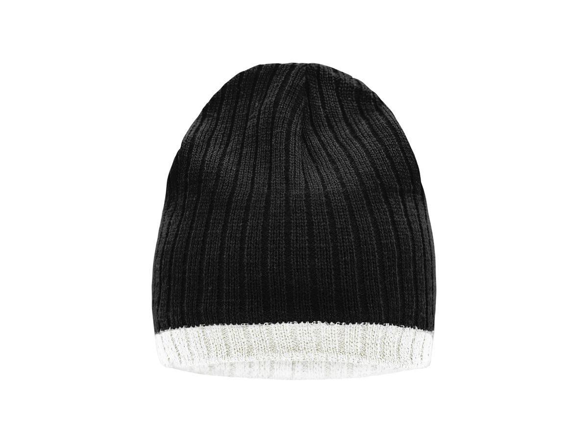 mb Knitted Hat MB7102 black/off-white, Größe one size