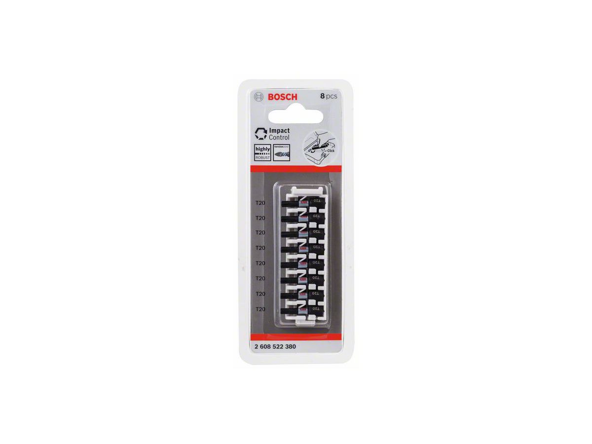 BOSCH Impact Control Schrauberbit-Pack T20x25 mm, VE 8