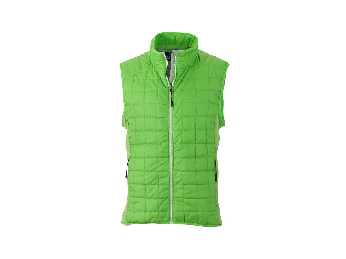 JN Mens Hybrid Vest JN1114 92%PES/8%EL, spring-green/silver,Gr. S