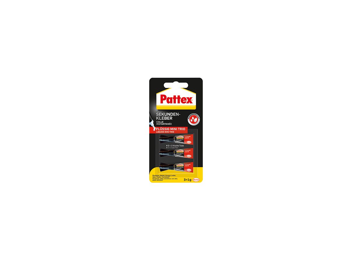 PATTEX Sekundenkleber Mini Trio 3x1g