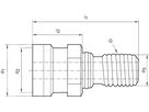 Pull stud Ott SK40-M16 w. hole. FORMAT