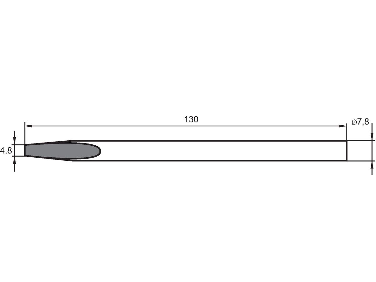 Chisel-shaped solder tip Straight No.0082KD Ersa