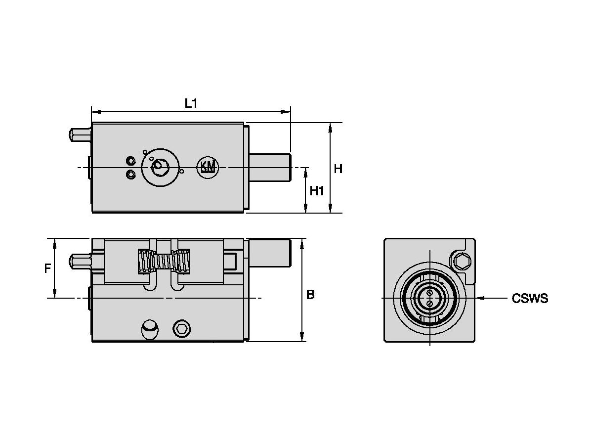 KM SYSTEMS KM50CL2SR3275P KM50 LOC2 32MM QUADR. SCHAFT RECHTS