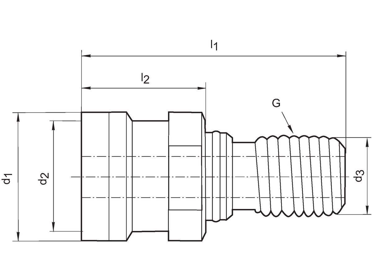 Pull stud Ott SK40-M16 w. hole. FORMAT