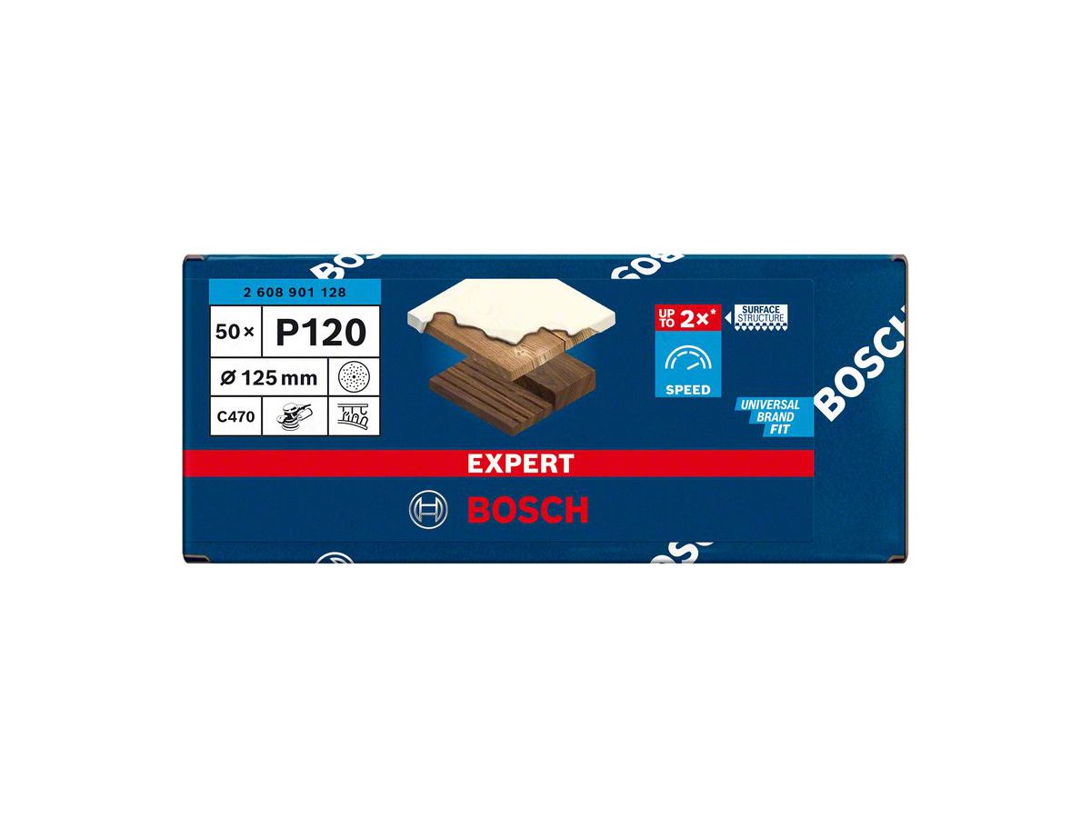 BOSCH EXPERT Schleifblätter 50er Pack C470, 125 mm, K120