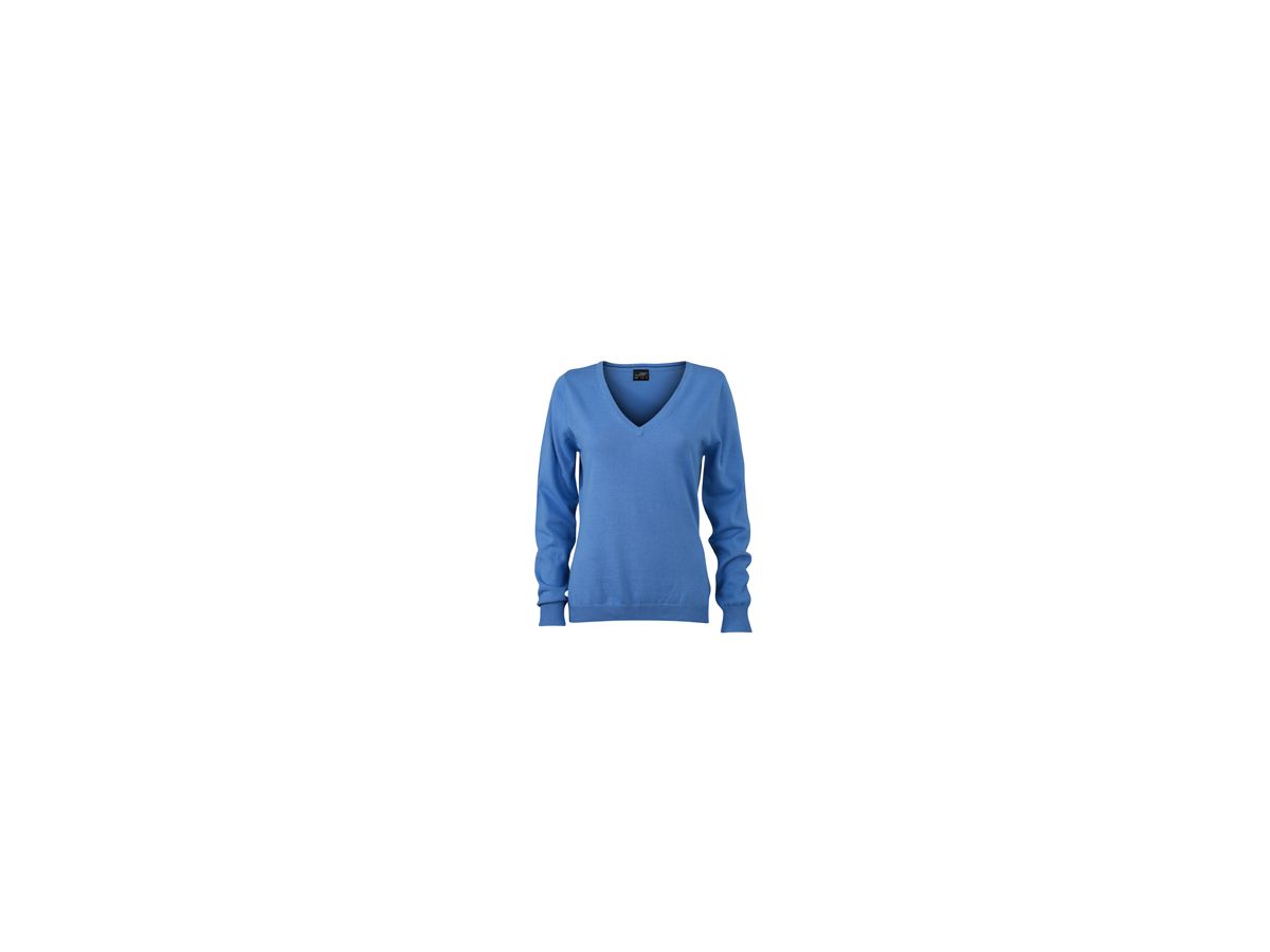 JN Ladies V-Neck Pullover JN658 100%BW, glacier-blue, Größe S