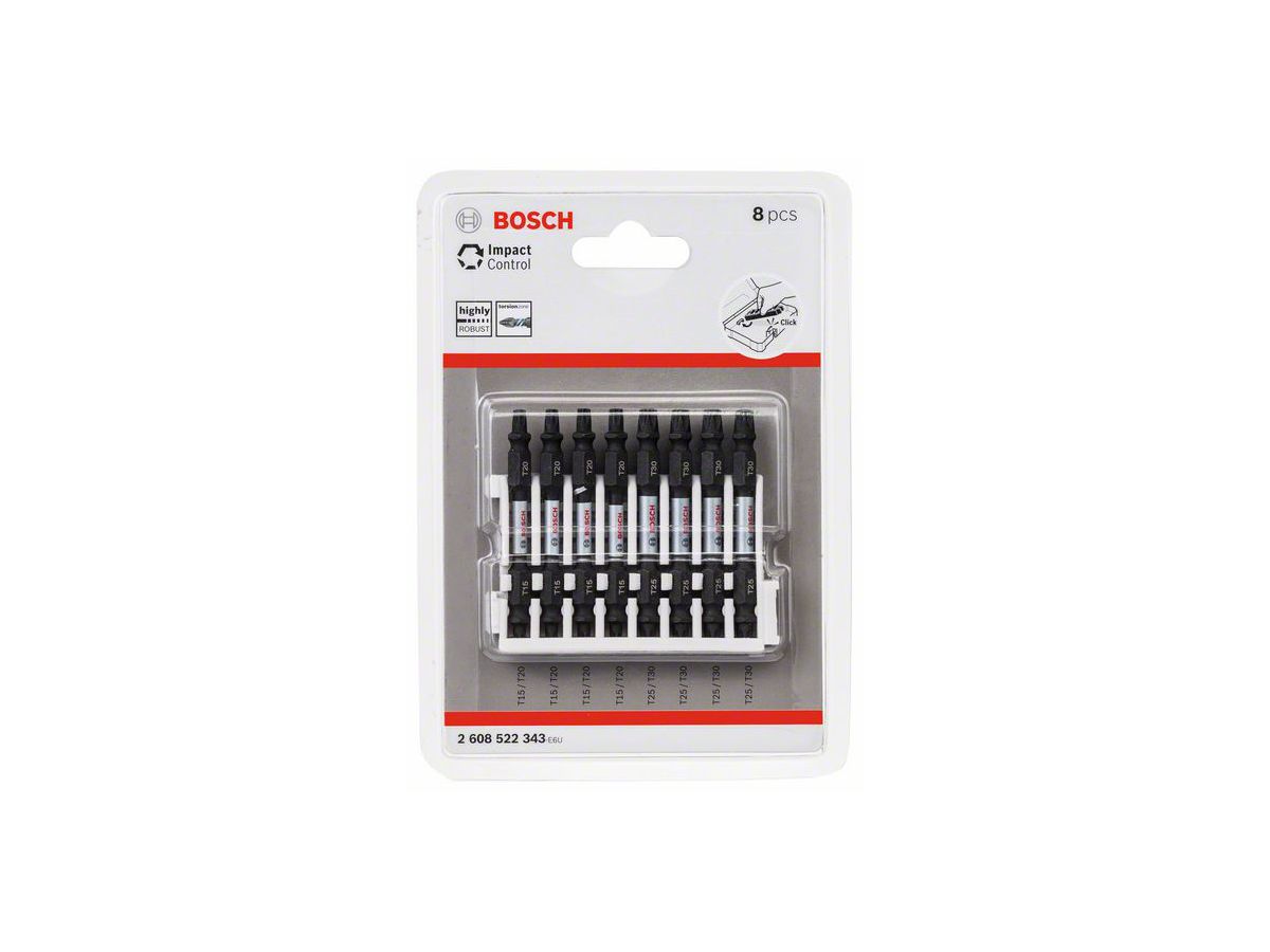 BOSCH Impact Bit Doppelklingen-Set T15-20/T25, 8-teilig