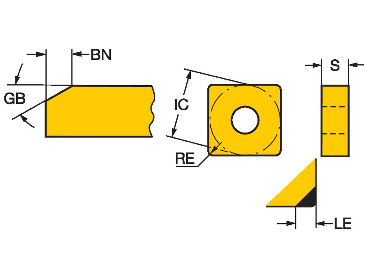 COROMANT T-Max P Schneidplatte zum Drehen SNGA120420S01025F7125