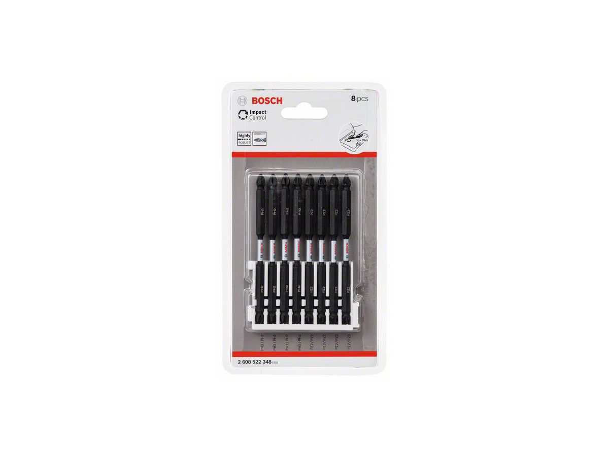 BOSCH Impact Bit Doppelklingen-Set PH2 4ST/PZ,, 4-teilig