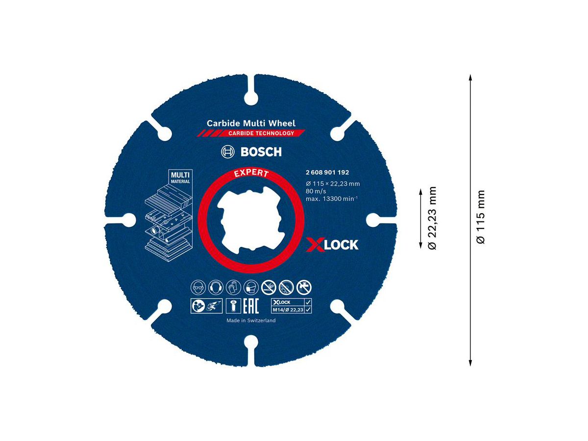 BOSCH X-LOCK Multiwheel Trennscheibe EXPERT Carbide 115x22,23 mm