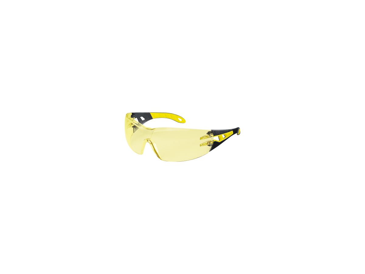 uvex Schutzbrille pheos 9192 385 HC/AF amber schwarz/gelb