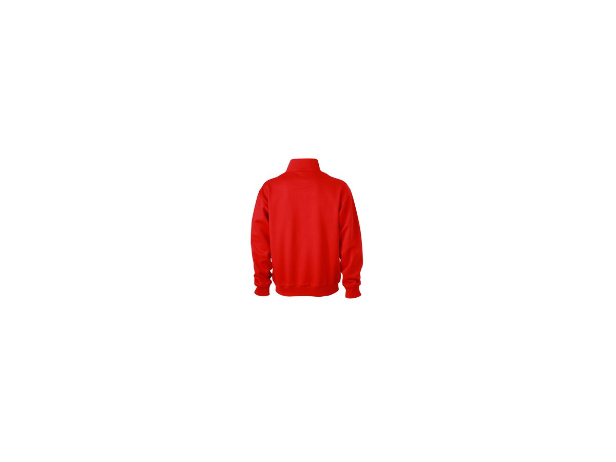 JN Workwear Half Zip Sweat JN831 70%BW/30%PES, red, Größe 5XL