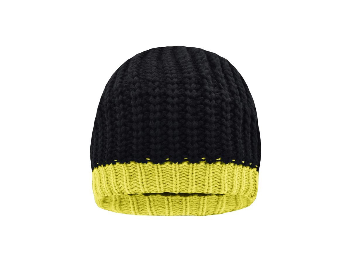 mb Wintersport Hat MB7103 black/acid-yellow, Größe one size