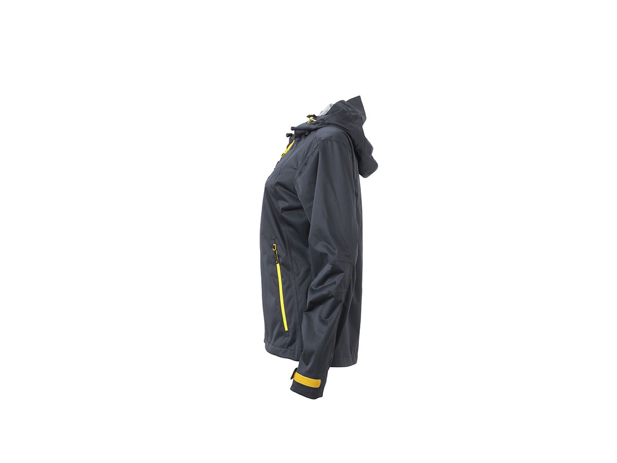 JN Ladies Outdoor Jacket JN1097 100%PES, iron-grey/yellow, Größe L