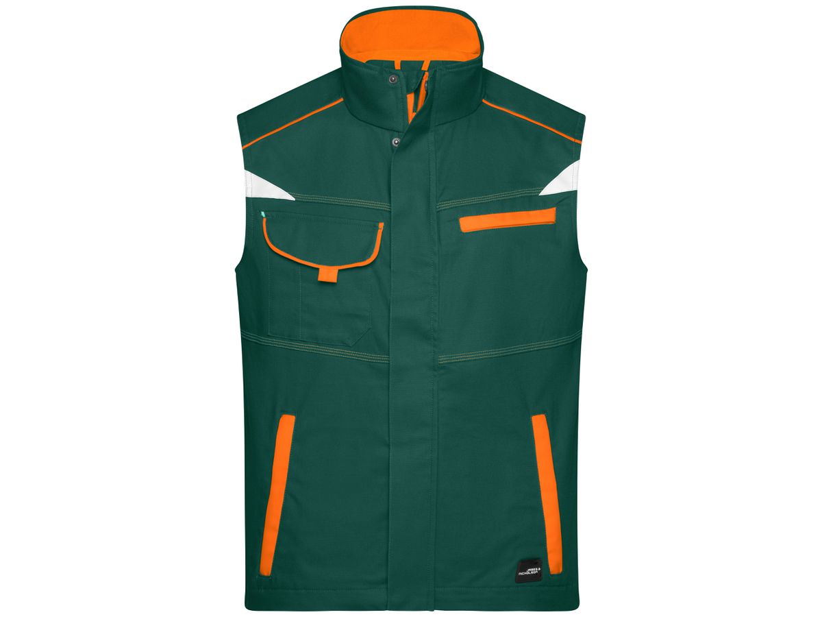 JN Workwear Vest - COLOR - JN850 dark-green/orange, Größe 6XL