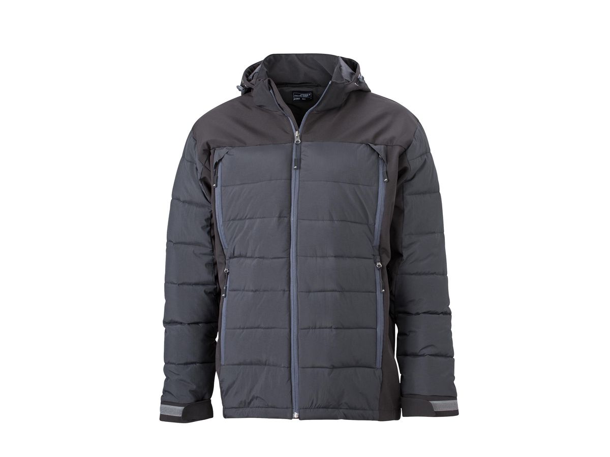 JN Mens Outdoor Hybrid Jacket JN1050 95%PES/5%EL, black, Größe 2XL