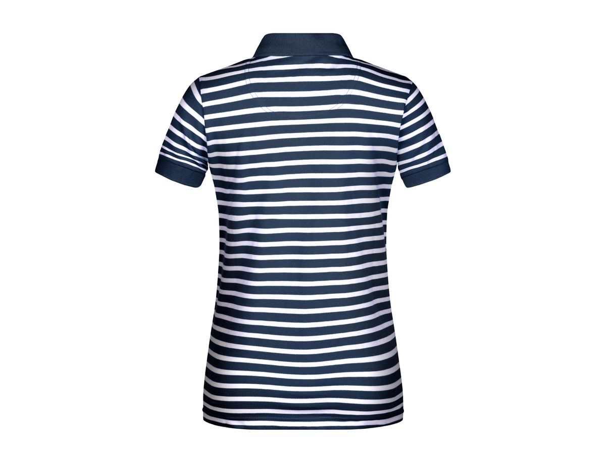JN Ladies' Polo Striped 8029 navy/white, Größe L