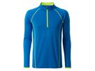 JN Men's Sports Shirt Longsleeve JN498 bright-blue/bright-yellow, Größe XXL