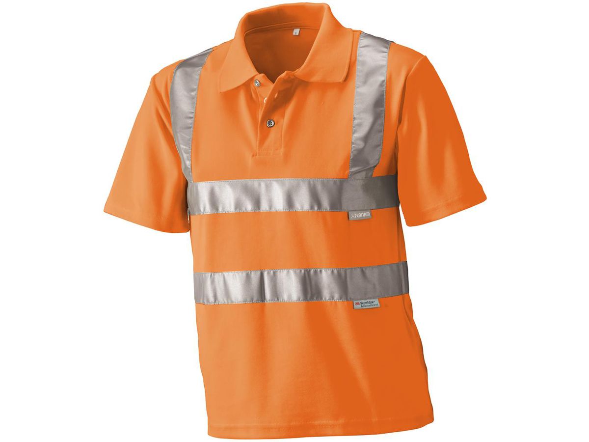 Planam Warnschutz Polo-Shirt Art. 2091 uni orange, Größe: L
