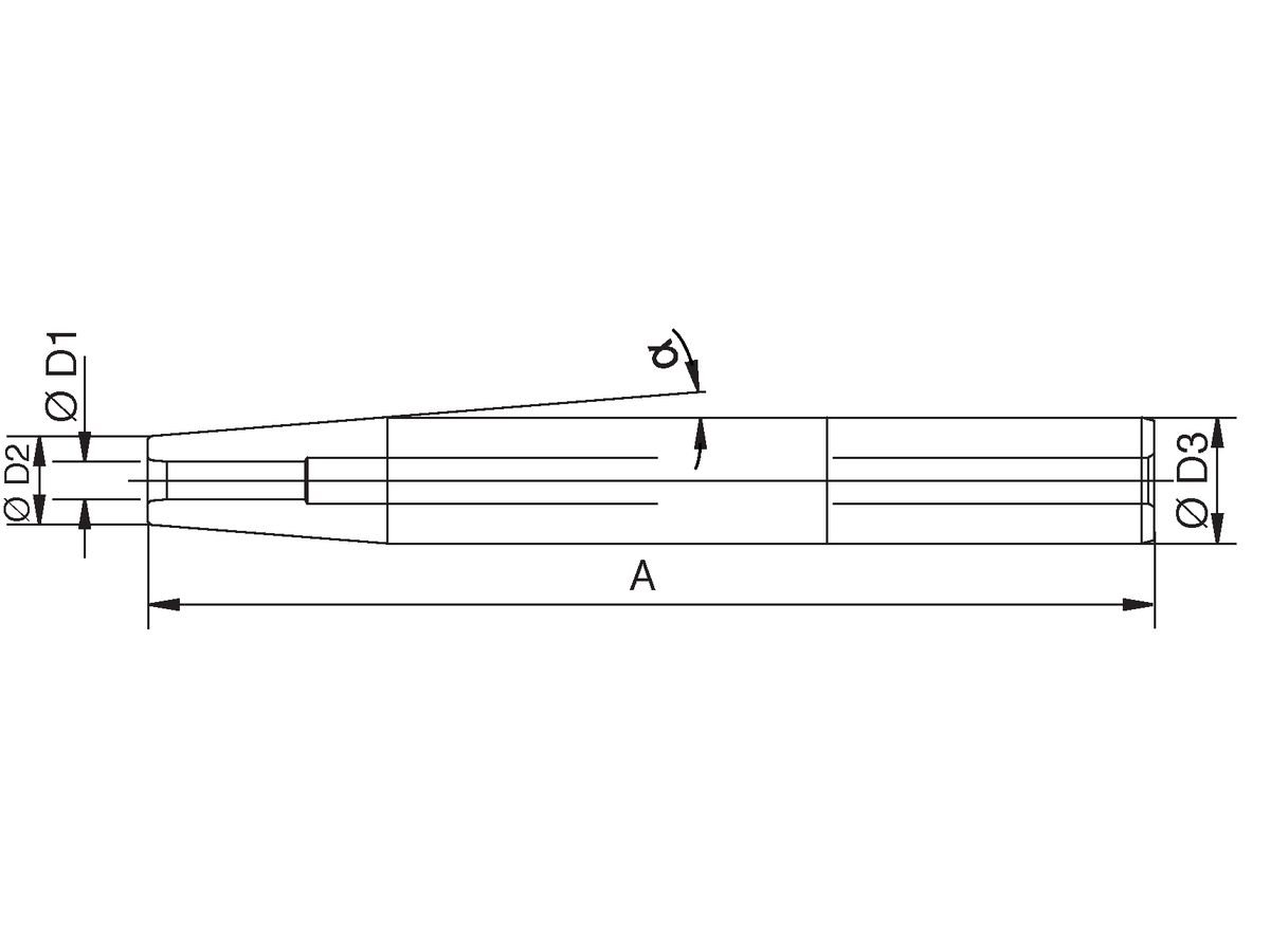 Krimphouder- verlengstuk zonder lengte-i nstelling h6 300x20x8mm HAIMER