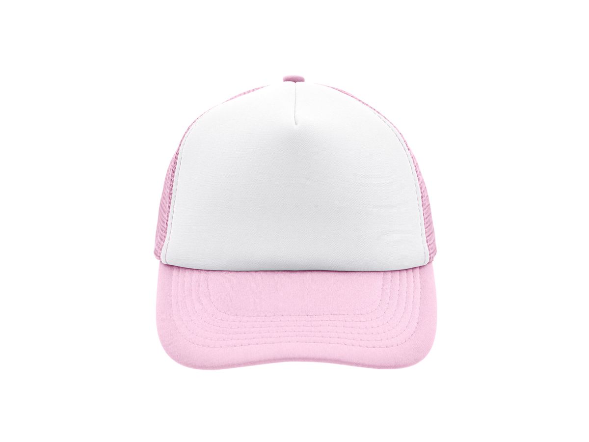 mb 5 Panel Polyester Mesh Cap MB070 white/baby-pink, Größe one size