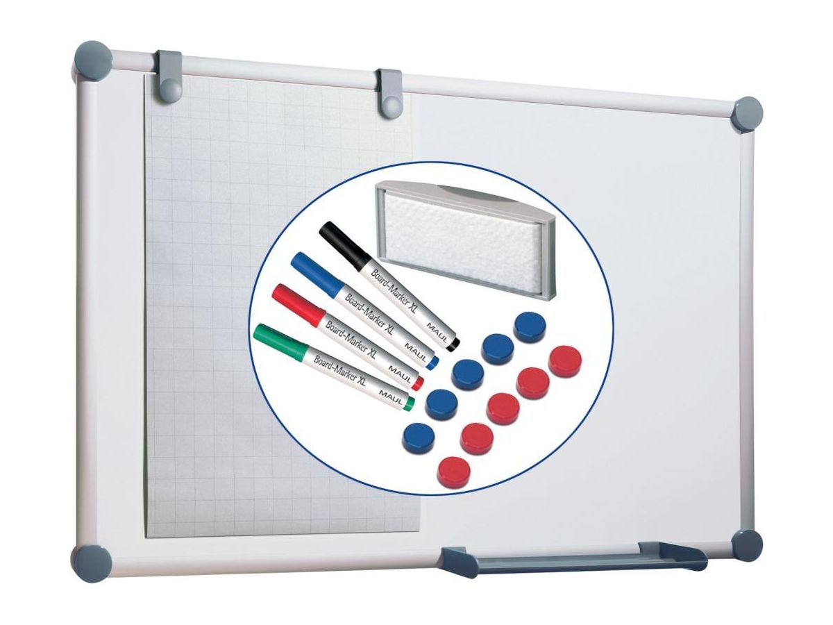 Whiteboard Komplett-Set H 900 x B 1200 mm