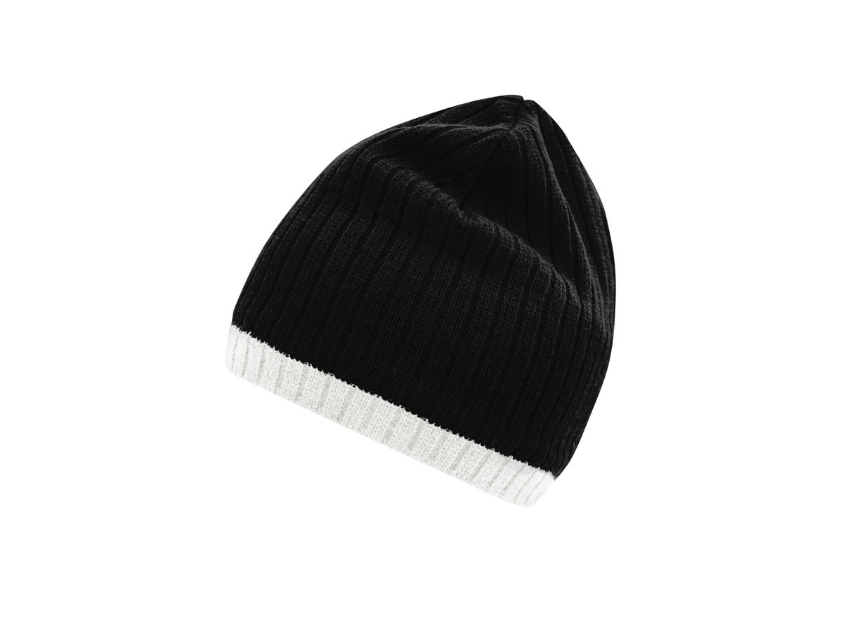 mb Knitted Hat MB7102 black/off-white, Größe one size